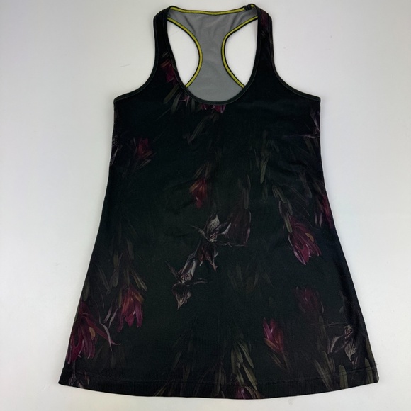 Lululemon Womens Size M Tank Top Midnight Iris Black Racer Back Floral - Picture 1 of 6